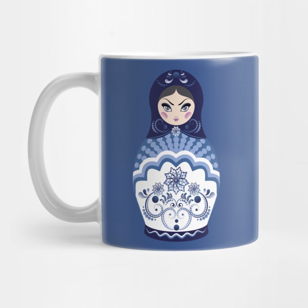 Blue Matryoshka Doll by AnnArtshock